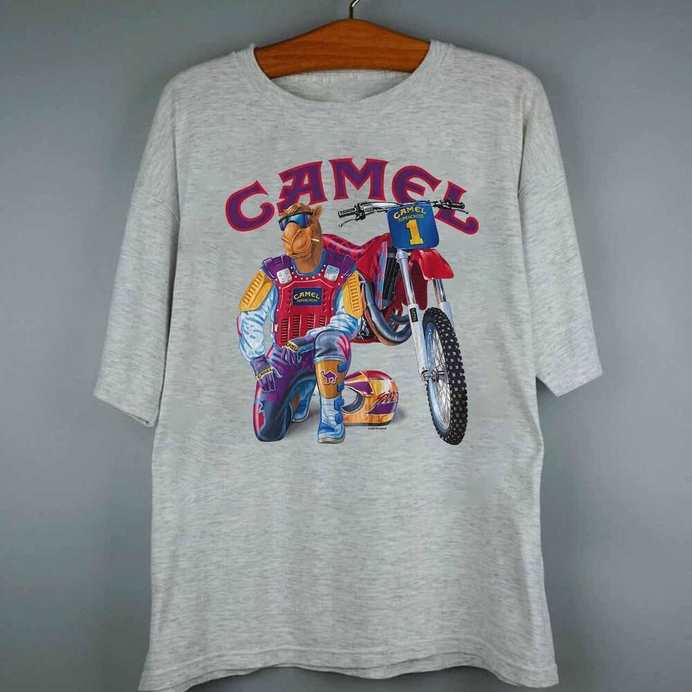 Style Camel Motorcycle Ash Grey T-Shirt